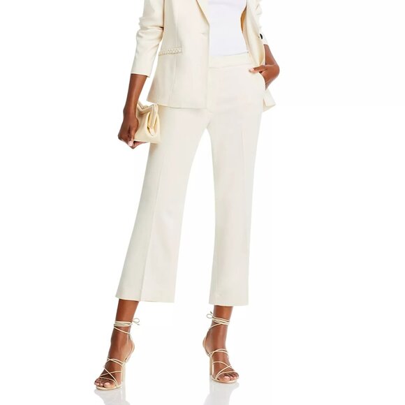 88$ T Tahari Braided Detail Wide-Leg Cropped Ankle Pants Size 6 Toasted Beige - Picture 4 of 5